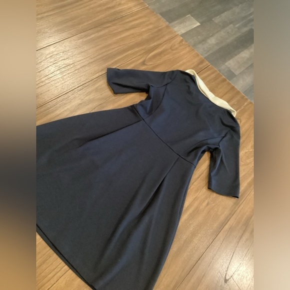 Miss Patina London Parisian Port Peter Pan Collar Dress Navy retro - Picture 14 of 16